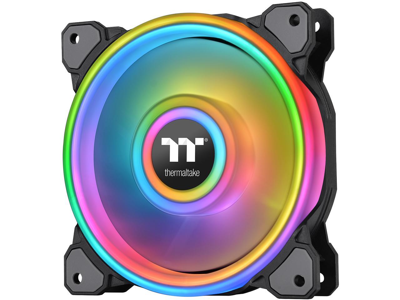 Thermaltake Riing Quad 120Mm 16.8 Million Rgb Color (Alexa, Razer Chroma) Software Enabled 4 Light Cl-F088-Pl12Sw-C