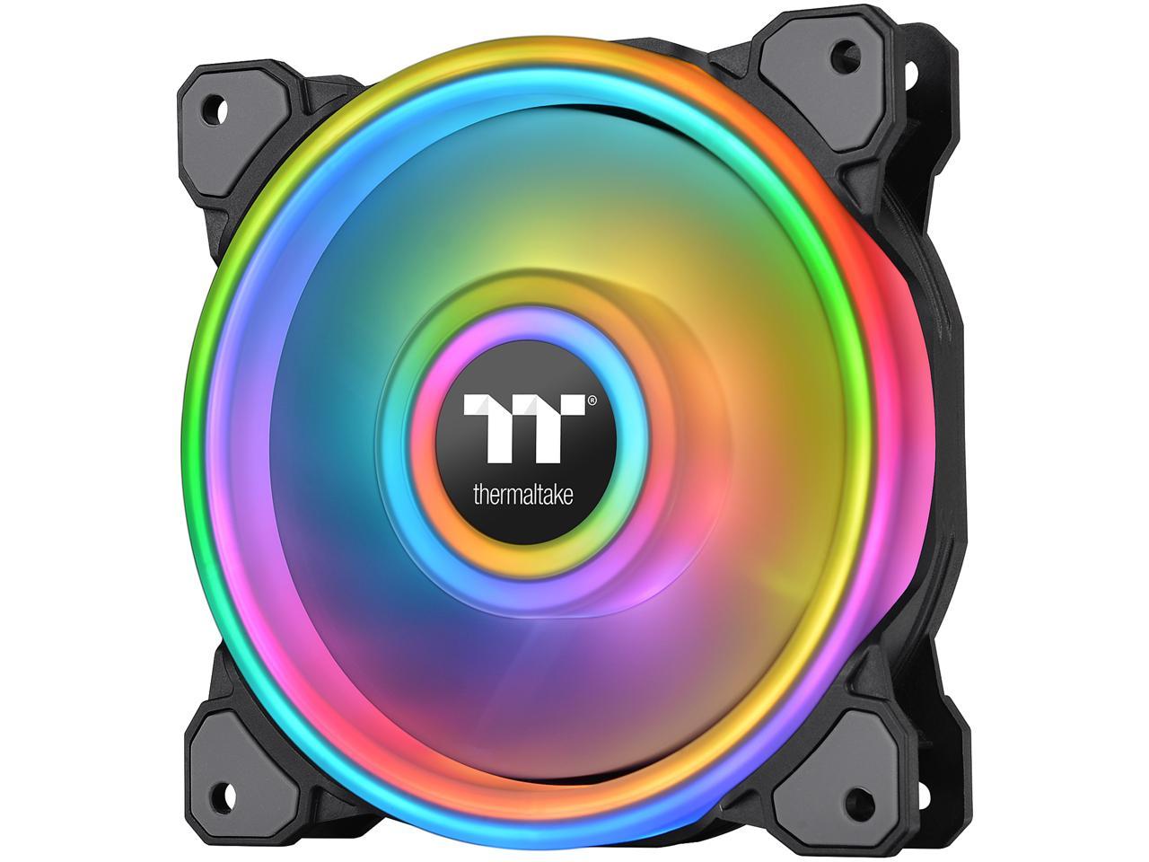 Thermaltake Riing Quad 140Mm 16.8 Million Rgb Color (Alexa, Razer Chroma) Software Enabled 4 Light Cl-F089-Pl14Sw-C
