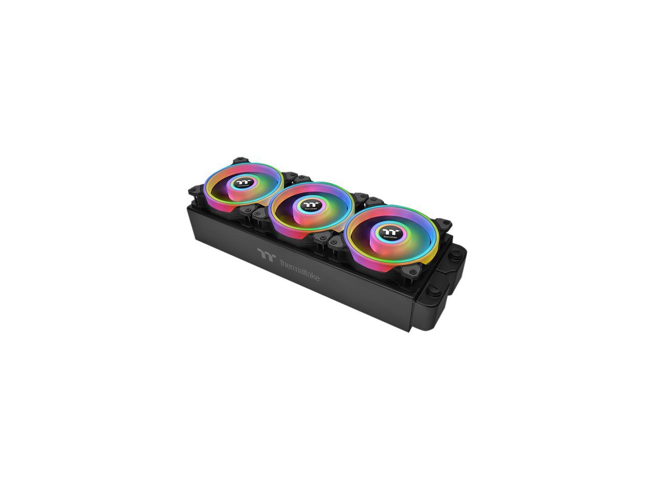 Thermaltake Riing Quad Cl-F089-Pl14Sw-B 140Mm Rgb Led Radiator Fan 3 Pack