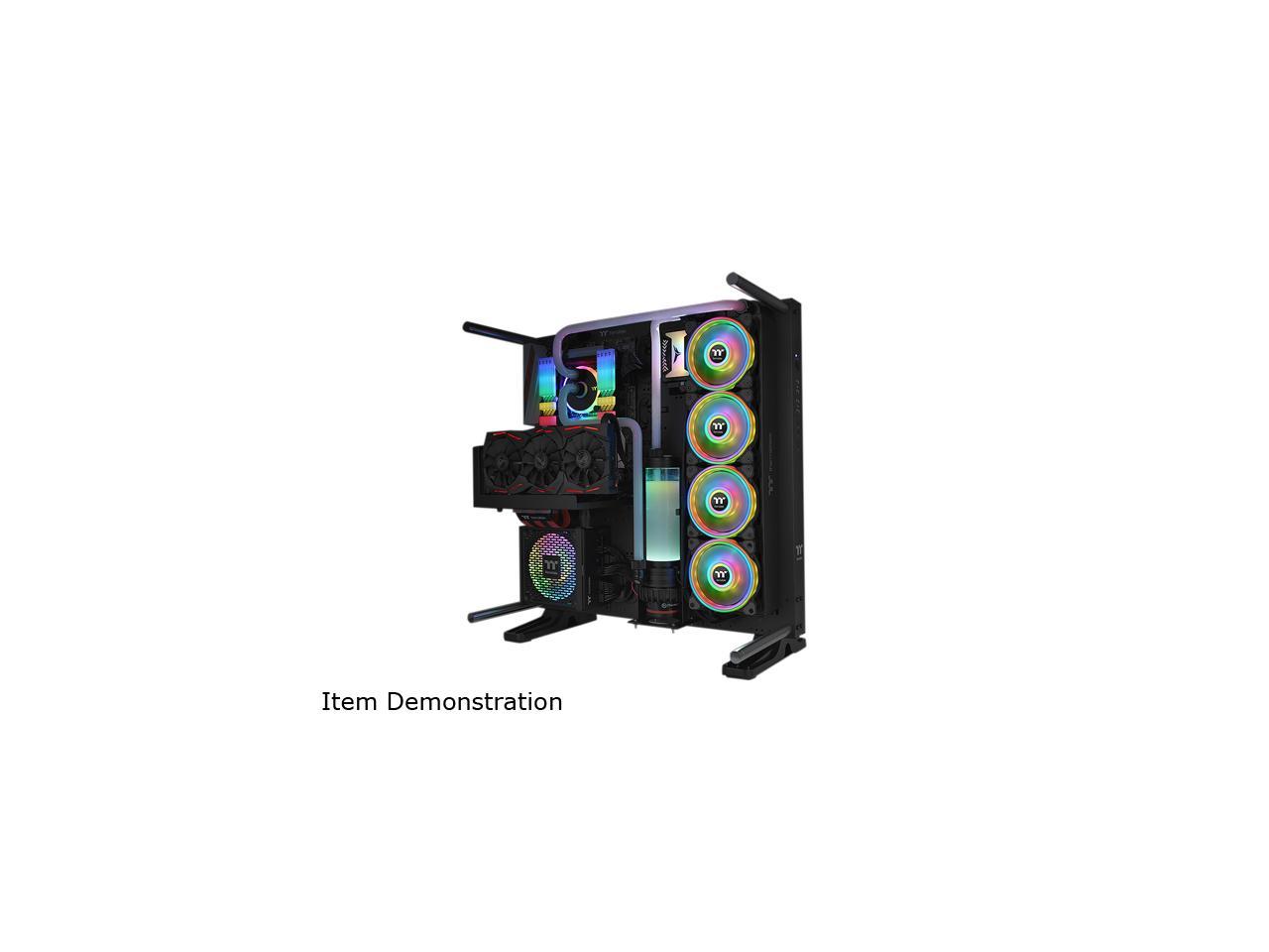 Thermaltake Riing Quad Cl-F089-Pl14Sw-B 140Mm Rgb Led Radiator Fan 3 Pack