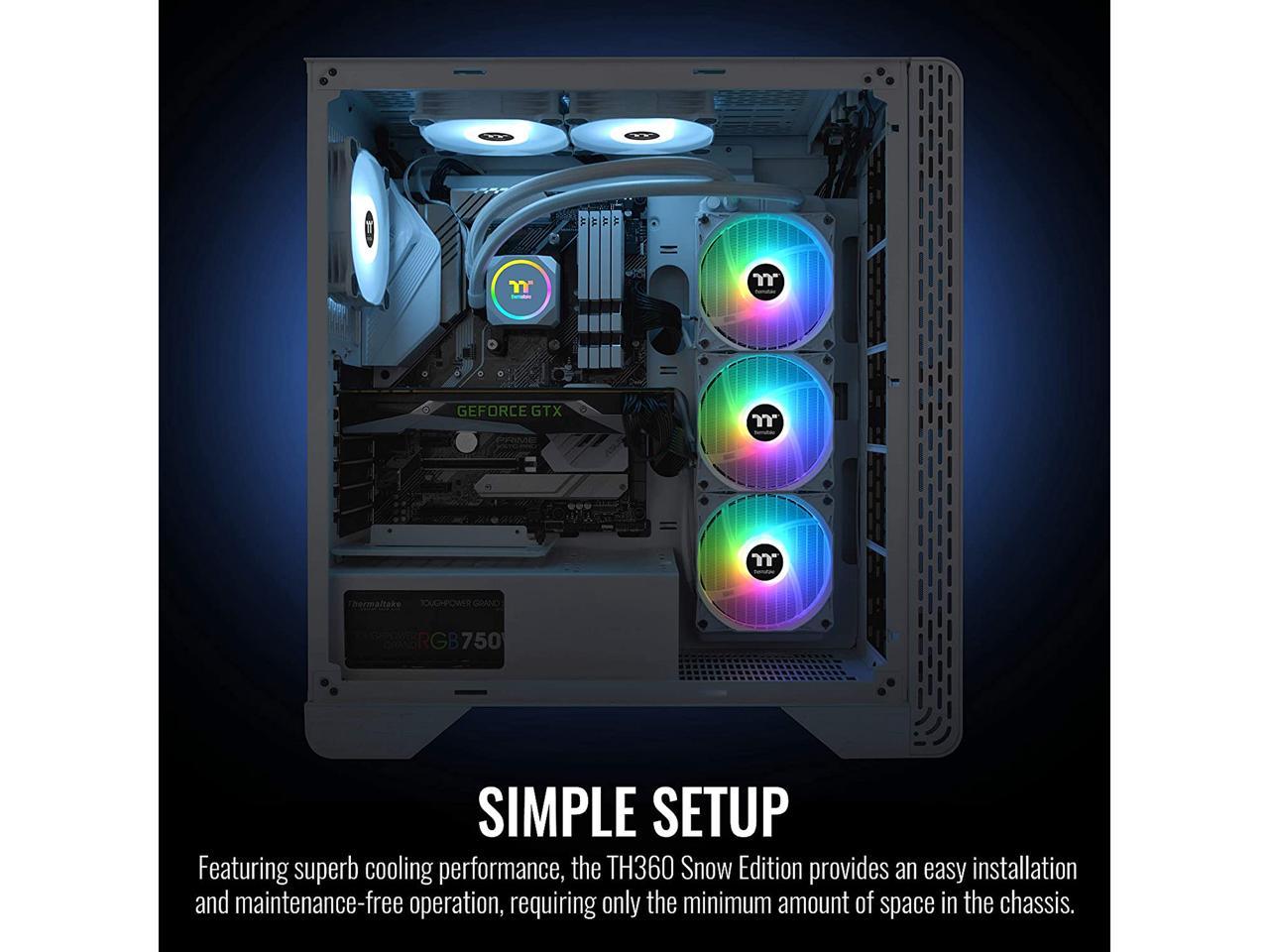 Thermaltake Th360 Argb Snow Edition Amd /Intel Lga1200 Ready All-In-One Liquid Cooling System