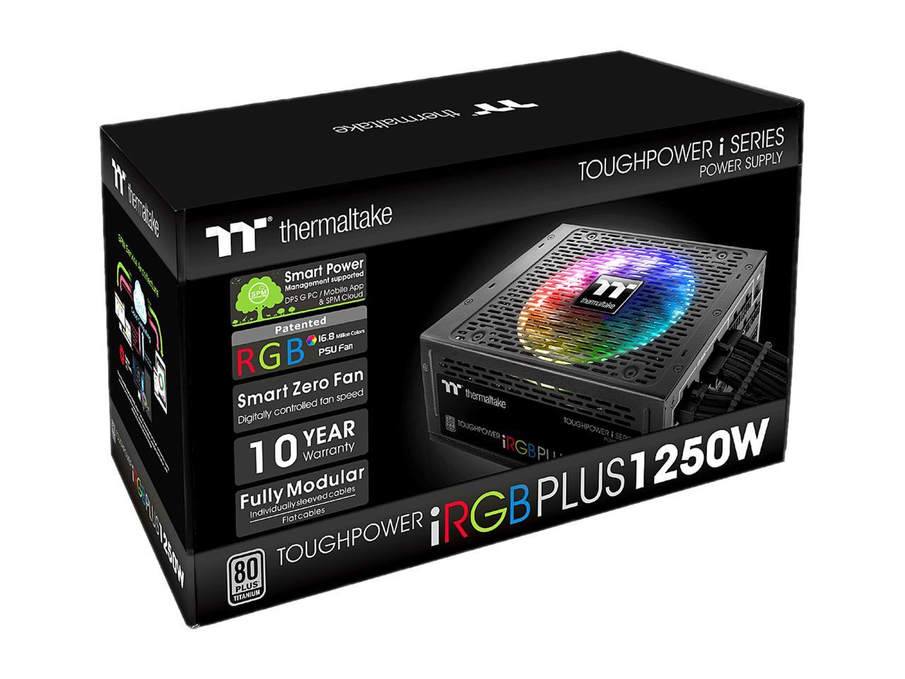 Thermaltake Toughpower Irgb 1250W 80 Plus Titanium Atx 12V 2.31 & Ssi Eps 12V 2.92 Power Supply (Black)