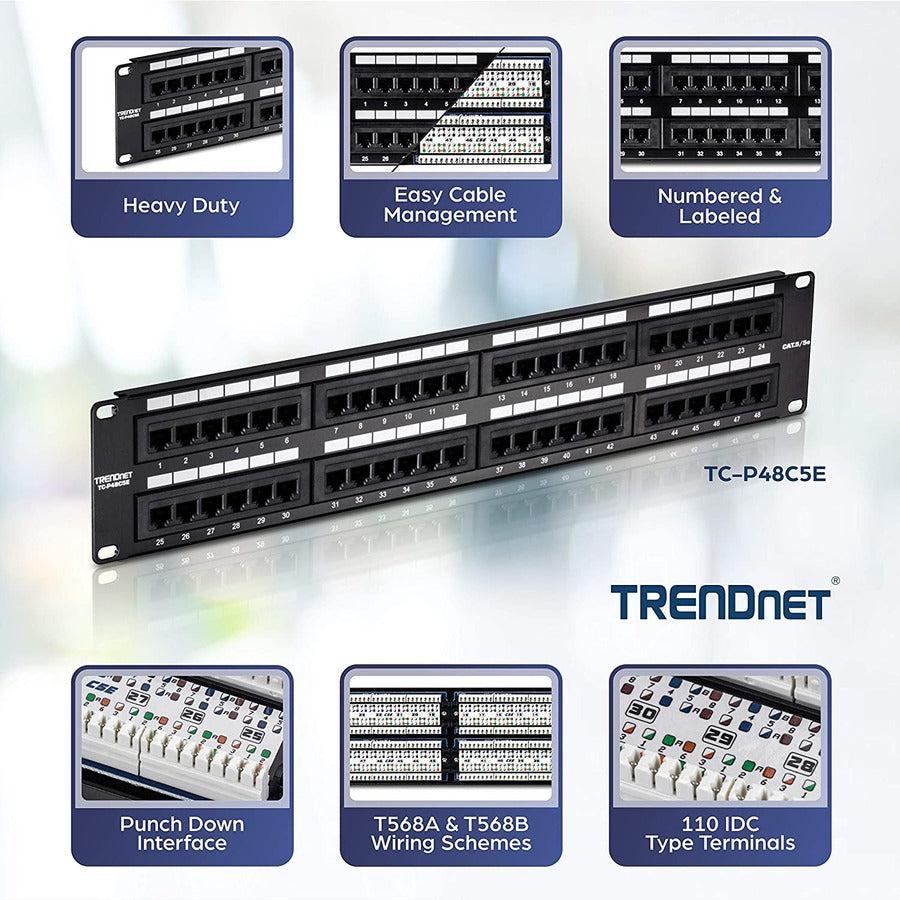 Trendnet 48-Port Cat 5E Rj-45 Utp 19" Rack Mount Patch Panels