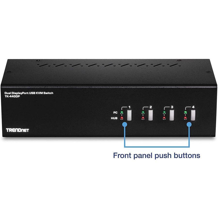 Trendnet Tk-440Dp Kvm Switch Black, Silver