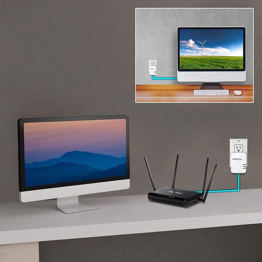 Trendnet Tpl-422E2K Powerline Network Adapter 1300 Mbit/S Ethernet Lan White