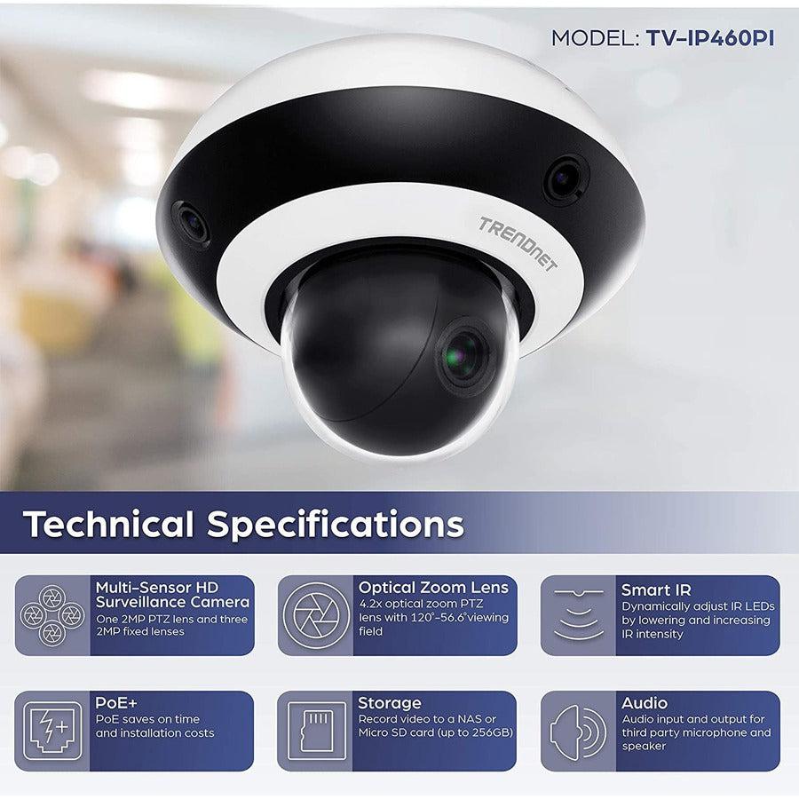 Trendnet Tv-Ip460Pi Security Camera Ip Security Camera Indoor Dome 1920 X 1080 Pixels Ceiling/Wall