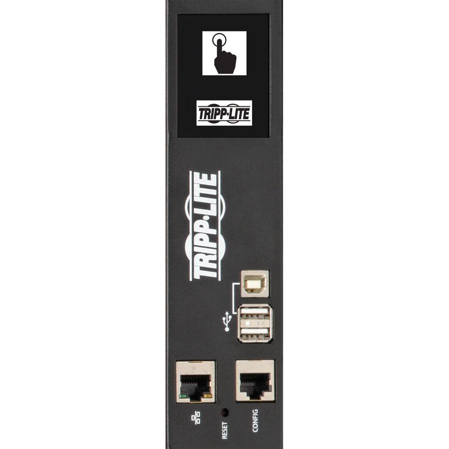 Tripp Lite 10Kw 3-Phase Switched Pdu, Lx Interface, 200/208/240V Outlets (24 C13/6 C19), Lcd, Nema L2130P, 3M/10 Ft. Cord, 0U 1.8M/70 In. Height, Taa