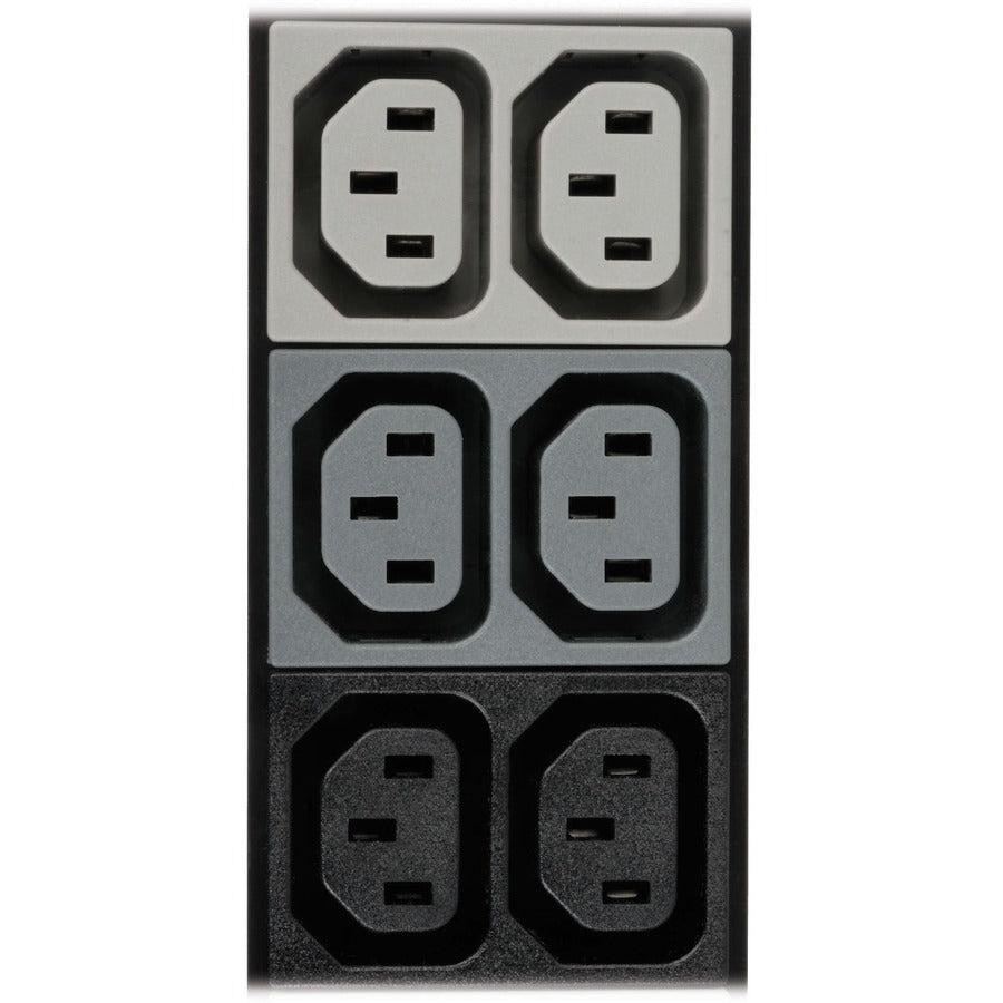 Tripp Lite 12.6Kw 208V 3-Phase Basic Pdu - 45 Outlets (36 C13, 9 C19), Hubbell 50A Cs8365C Input, 6 Ft. Cord, 70 In. 0U, Taa