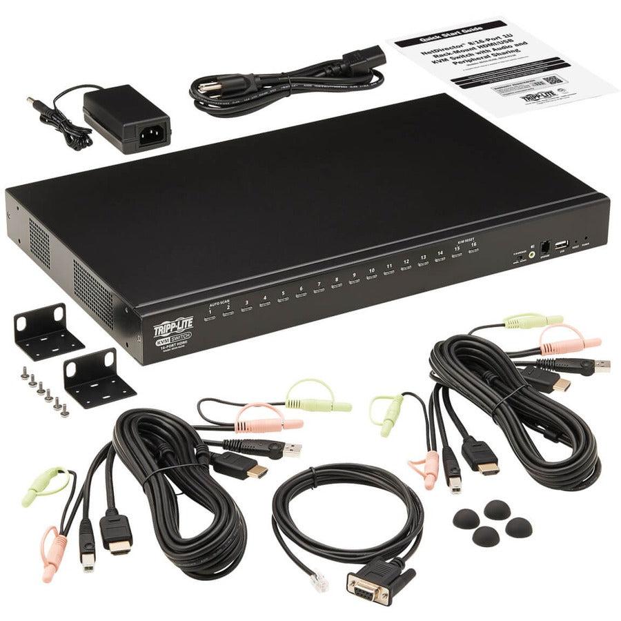 Tripp Lite 16-Port Hdmi/Usb Kvm Switch With Audio/Video And Usb Peripheral Sharing, 1U Rack-Mount