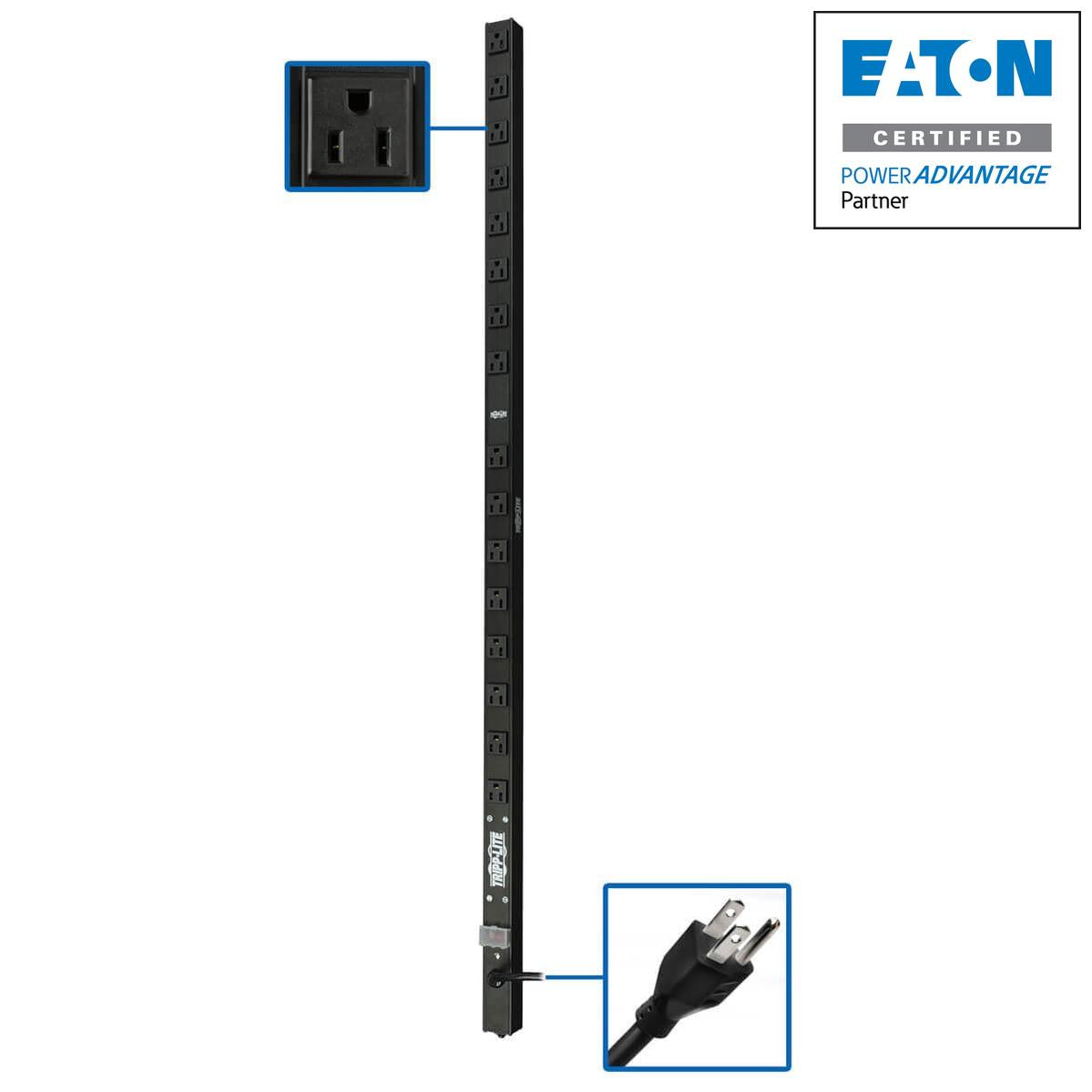 Tripp Lite 1.4Kw 120V Single-Phase Basic Pdu - 16 Nema 5-15R Outlets, 5-15P Input, 15 Ft. Cord, 48 In. 0U Rack