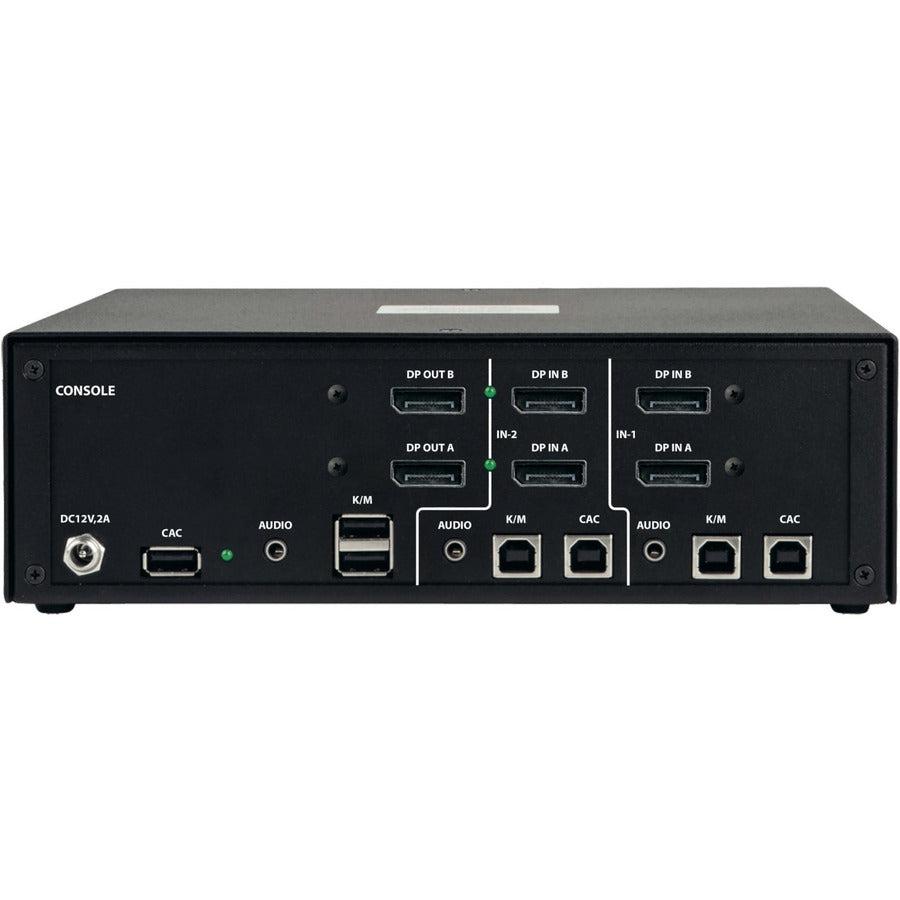 Tripp Lite 2-Port Dual-Monitor Secure Kvm Switch, Displayport - 4K, Niap Pp3.0, Audio, Cac, Taa