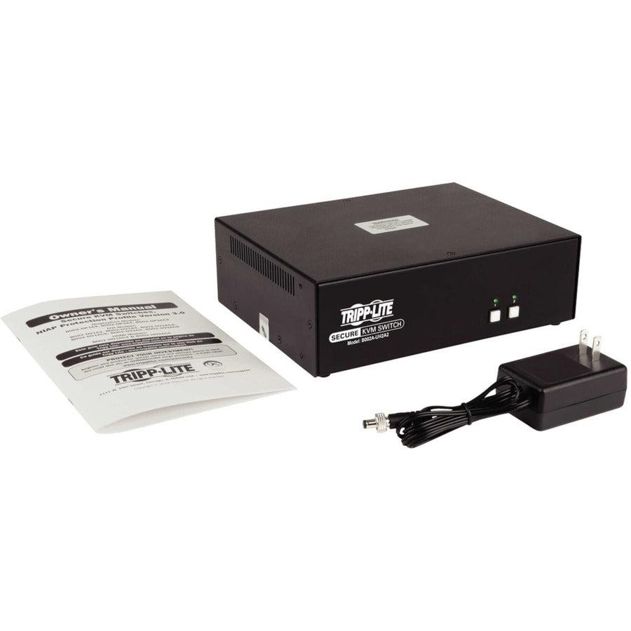 Tripp Lite 2-Port Dual-Monitor Secure Kvm Switch, Hdmi - 4K, Niap Pp3.0, Audio, Taa
