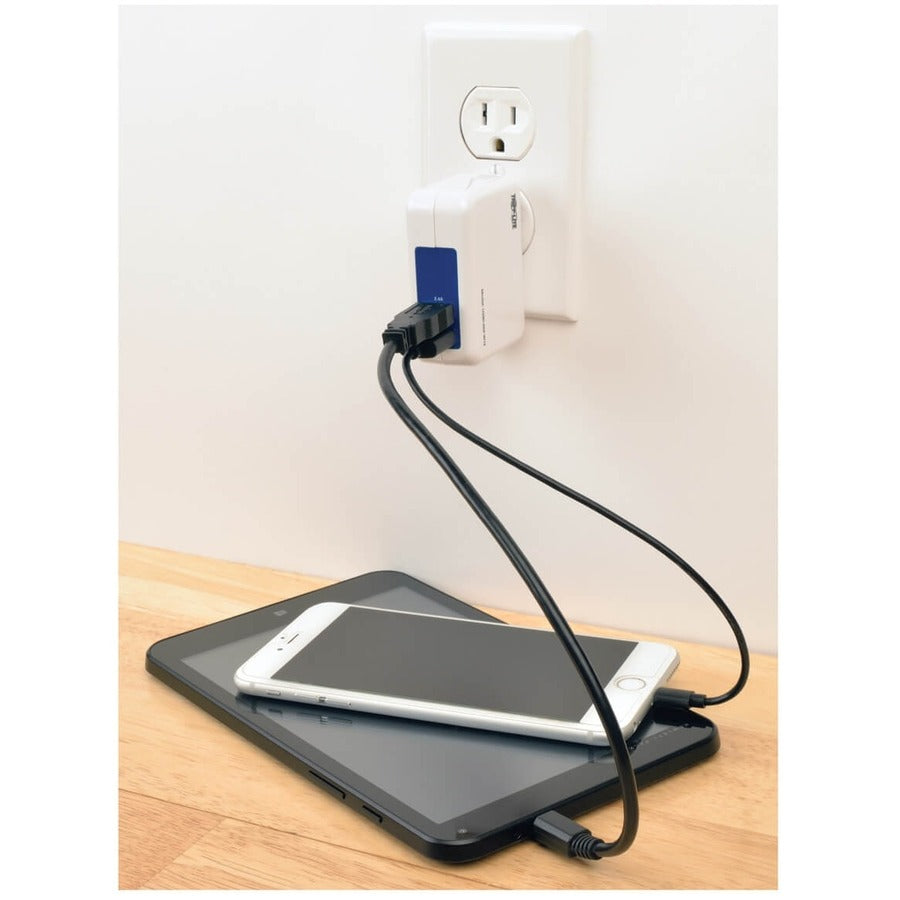 Tripp Lite 2-Port Usb Wall/Travel Charger, 5V 3.4A / 17W