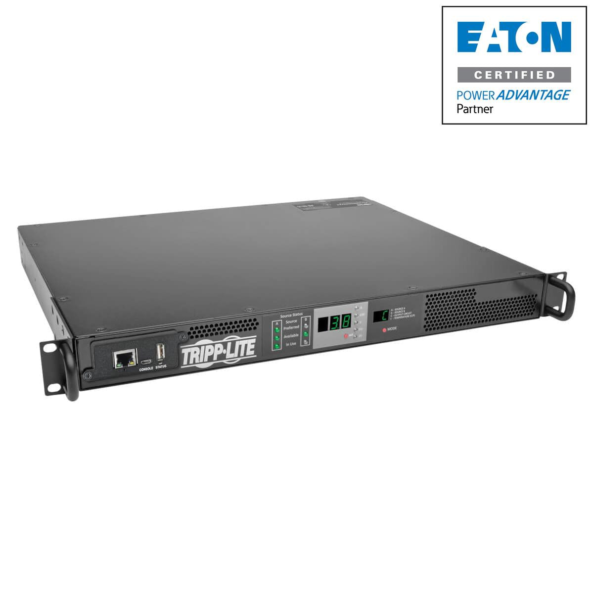 Tripp Lite 3.3/3.8Kw Single-Phase 208/240V Ats/Monitored Pdu, L6-20R Outlet, 2 L6-20P Inputs, 1U Rack-Mount