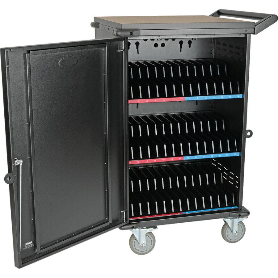 Tripp Lite 42-Device Ac Mobile Charging Cart – Laptops And Chromebooks, 120V, Nema 5-15P, 10 Ft. Cord, Black
