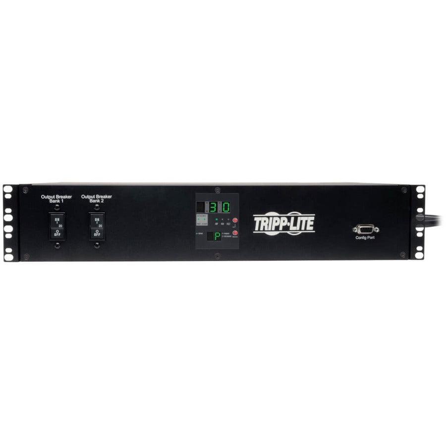 Tripp Lite 5Kw Single-Phase Ats/Metered Pdu, 208V Outlets (16 C13, 2 C19 & 1 L6-30R) 2 L6-30P 10Ft Inputs, 2U Rack-Mount