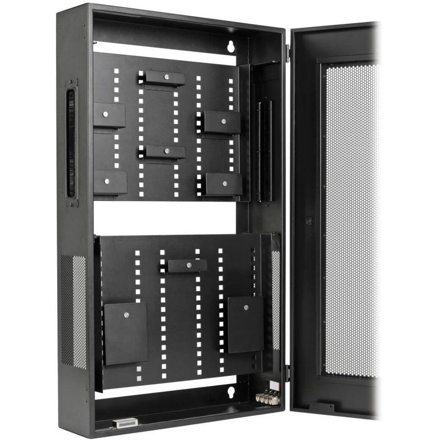 Tripp Lite 5U Low-Profile Vertical Wall Mount Structured Wiring Enclosure, Switch-Depth, Adjustable Equipment Brackets