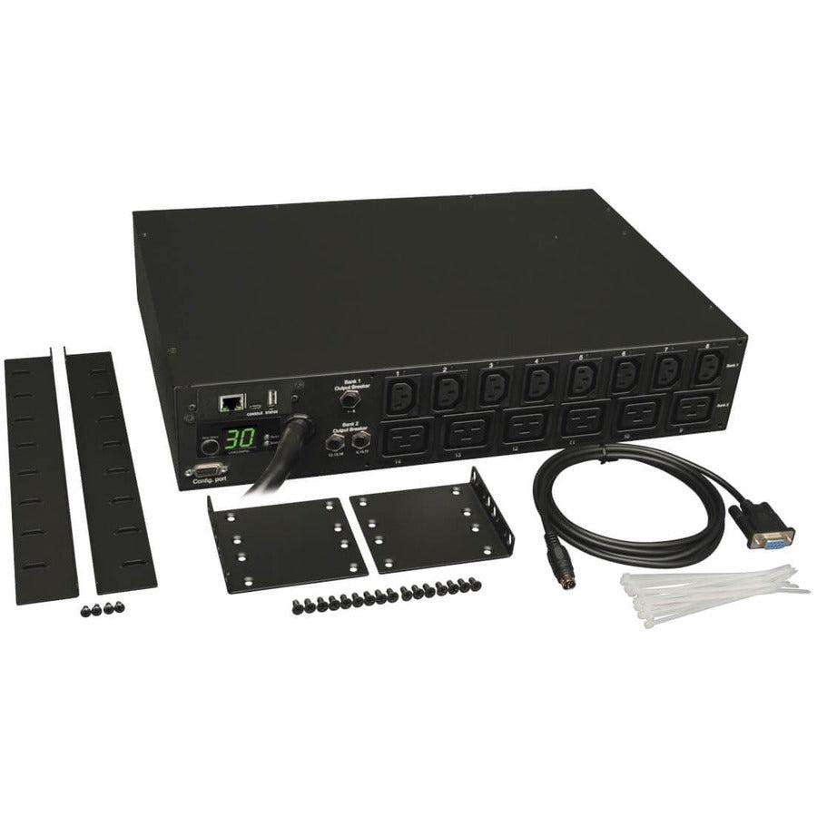 Tripp Lite 5.8Kw Single-Phase Switched Pdu, 208/240V Outlets (8 C13 & 6 C19), L6-30P, 15Ft Cord, 2U Rack-Mount