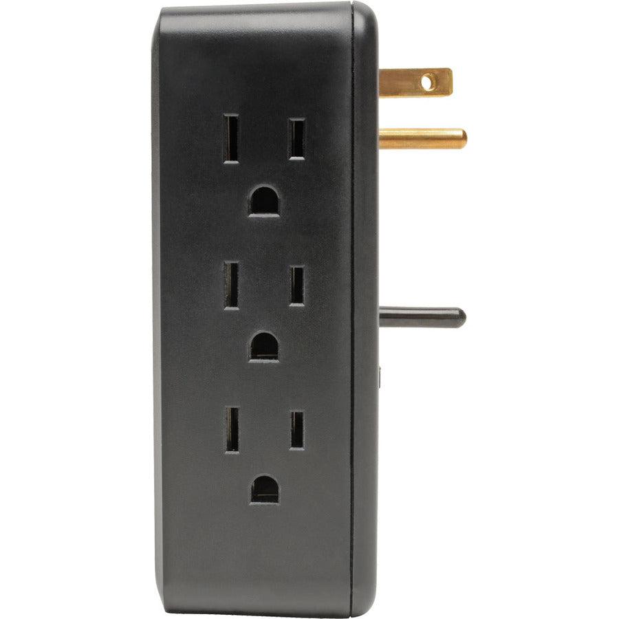 Tripp Lite 6-Outlet Surge Protector With 2 Usb Ports (3.4A Shared) - Side Load, Direct Plug-In, 1050 Joules