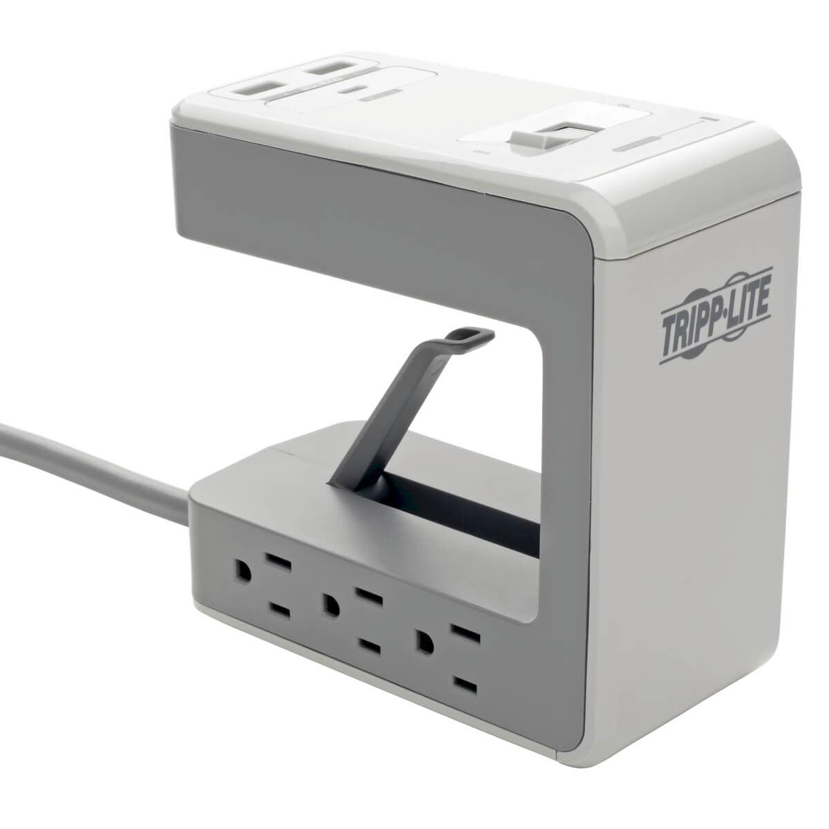 Tripp Lite 6-Outlet Surge Protector W/2 Usb-A (2.4A Shared) & 1 Usb-C (3A) - 8 Ft. Cord, 1080 Joules, Desk Clamp