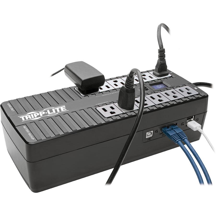 Tripp Lite 900Va 480W Standby Ups - 12 5-15R Outlets, 120V, 50/60 Hz, 5-15P Plug, Usb, Energy Star, Desktop/Wall