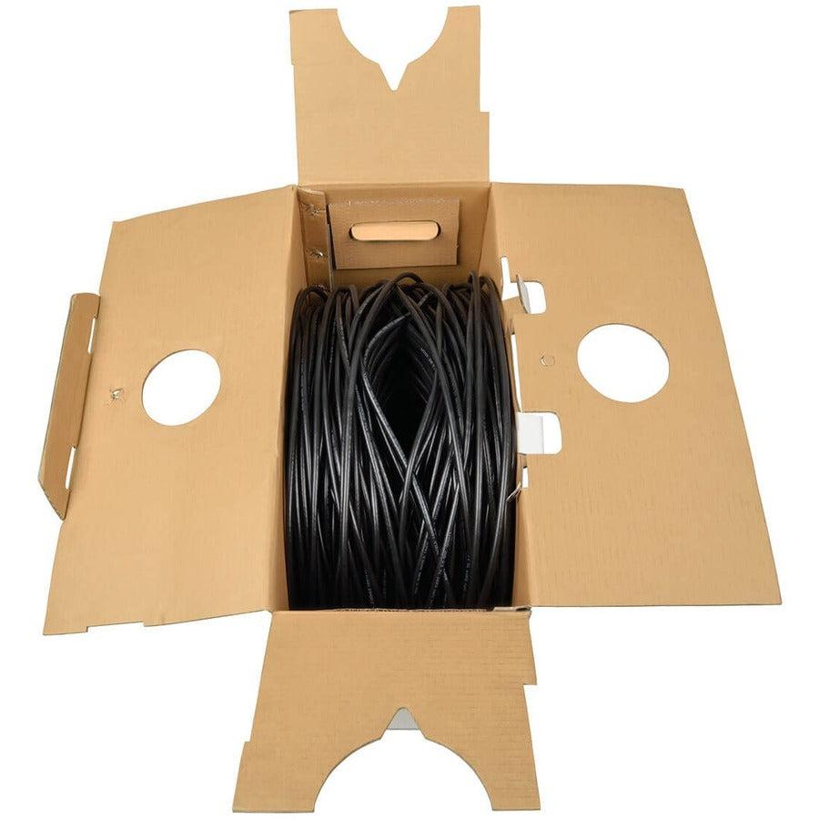 Tripp Lite A224-01K-Bk Rg6/U Quad-Shield Cmr-Rated Coaxial Cable, Black, 1000 Ft. (304.8 M)