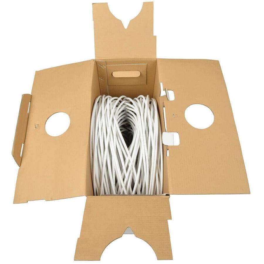 Tripp Lite A224-01K-Wh Rg6/U Quad-Shield Cmr-Rated Coaxial Cable, White, 1000 Ft. (304.8 M)