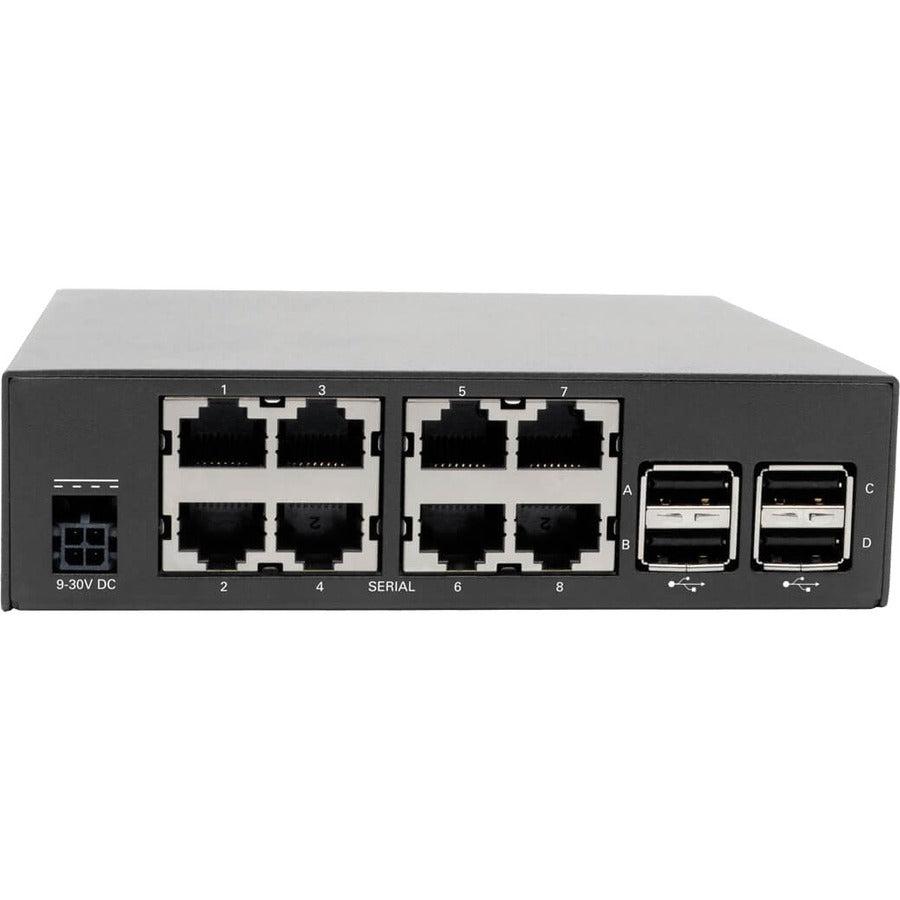 Tripp Lite B093-008-2E4U-M 8-Port Console Server With Built-In Modem, Dual Gbe Nic, 4Gb Flash And Dual Sfp