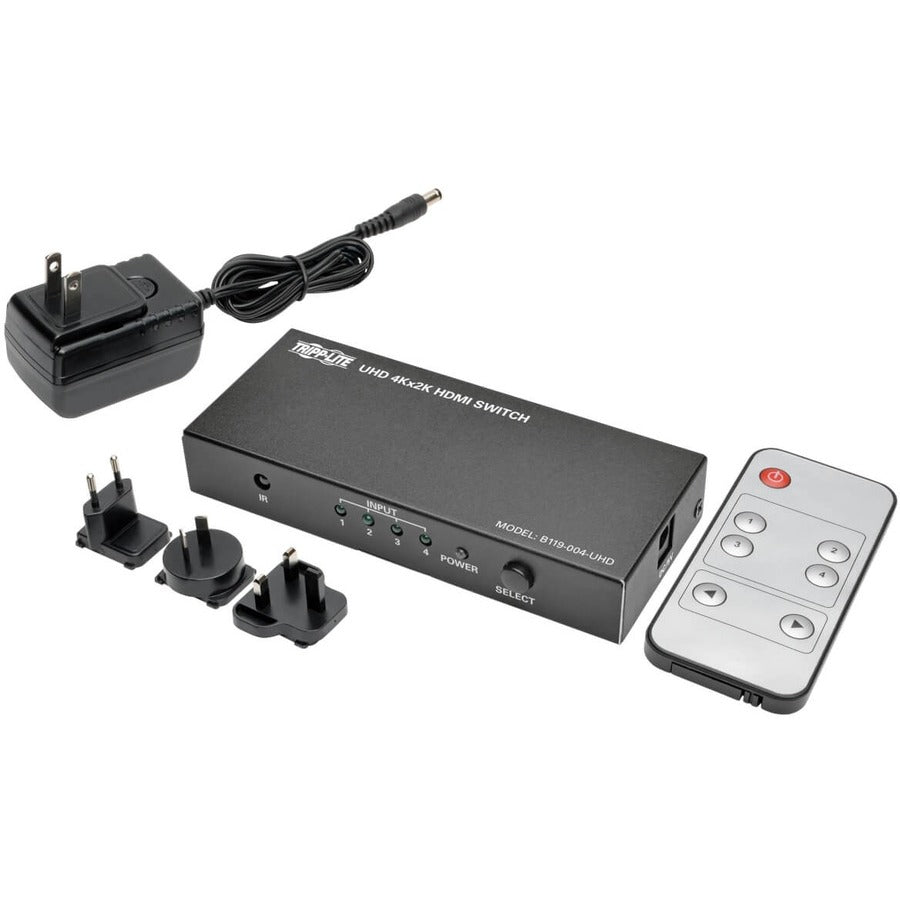 Tripp Lite B119-004-Uhd 4-Port Hdmi Switch With Remote Control - 4K 60 Hz, Uhd, 4:4:4, Hdr, 3D