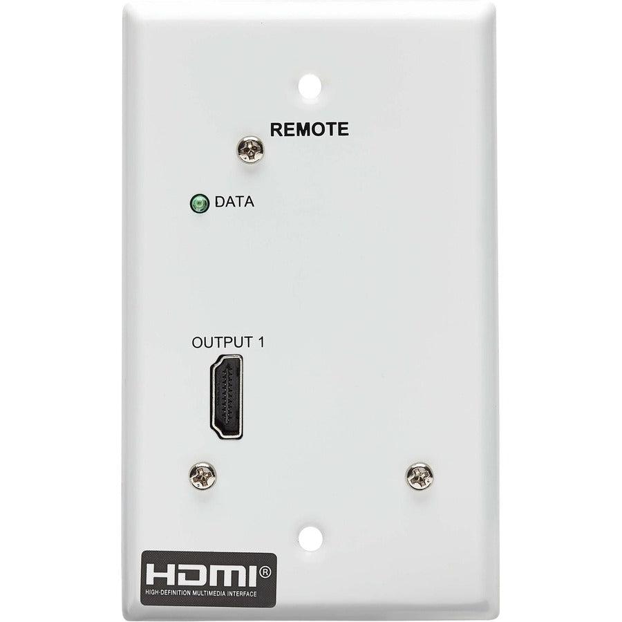 Tripp Lite B127A-1A0-Fh 1-Port Hdmi Over Cat6 Receiver, Wall Plate - 4K 60 Hz, Hdr, 4:4:4, Poc, Hdcp 2.2, 230 Ft. (70.1 M), Taa