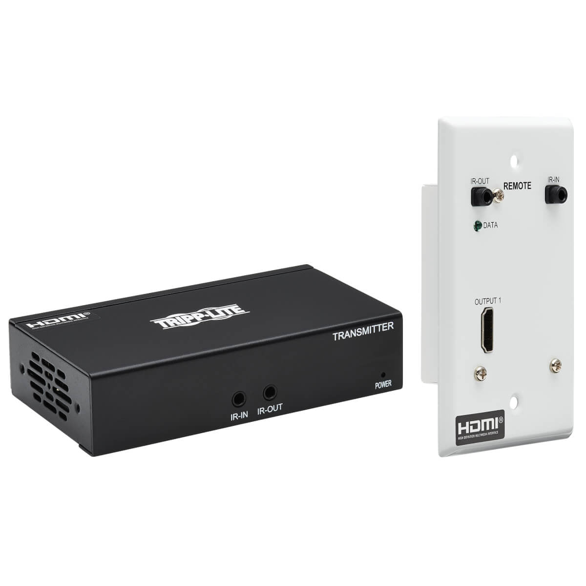 Tripp Lite B127A-1A1-Bhfh Hdmi Over Cat6 Extender Kit, Box Transmitter/Wall Plate Receiver, 4K 60 Hz, 4:4:4, Ir, Poc, Hdr, Hdcp 2.2, 230 Ft., Taa