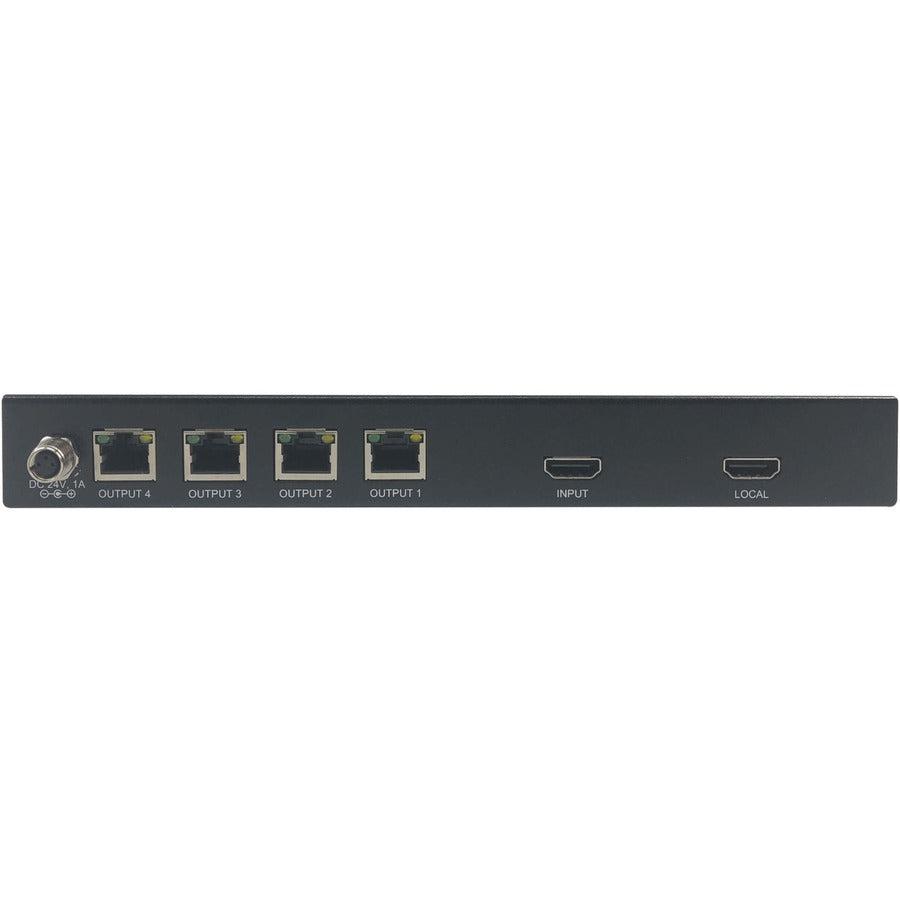 Tripp Lite B127M-004-H 1X4 Hdmi Over Cat6 Splitter For Medical Applications, 4K 60 Hz, Hdr, 4:4:4, Poc, 230 Ft. (70 M), Taa