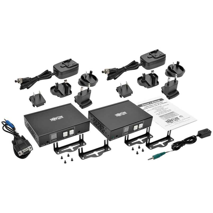 Tripp Lite B160-201-Hsi Hdmi Over Ip Extender Kit With Built-In 2-Port Splitter, Rs-232 Serial And Ir Control, 1080P 60 Hz, 328 Ft. (100 M), Taa