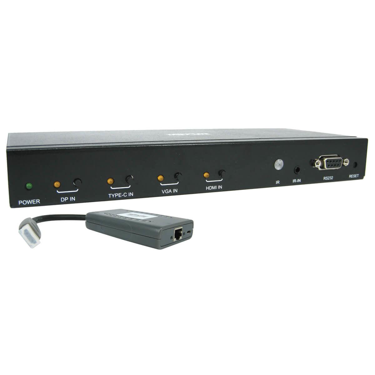 Tripp Lite B320-4X1-Mhb-K 4-Port Presentation Switch Kit, 4K 60 Hz (4:4:4) Hdmi, Dp, Usb-C And Vga To Hdmi Over Cat6 Extender, 50 Ft., Taa