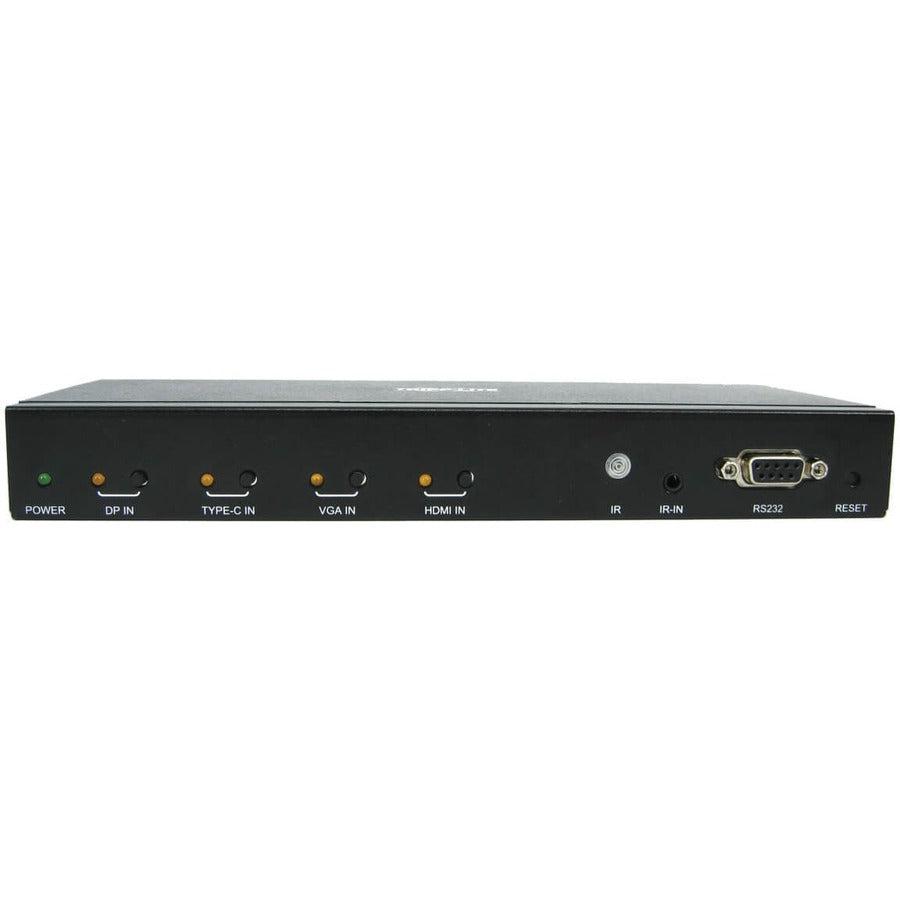 Tripp Lite B320-4X1-Mh 4-Port Presentation Switch, 4K 60 Hz (4:4:4) Hdmi, Dp, Usb-C And Vga To Hdmi, Taa