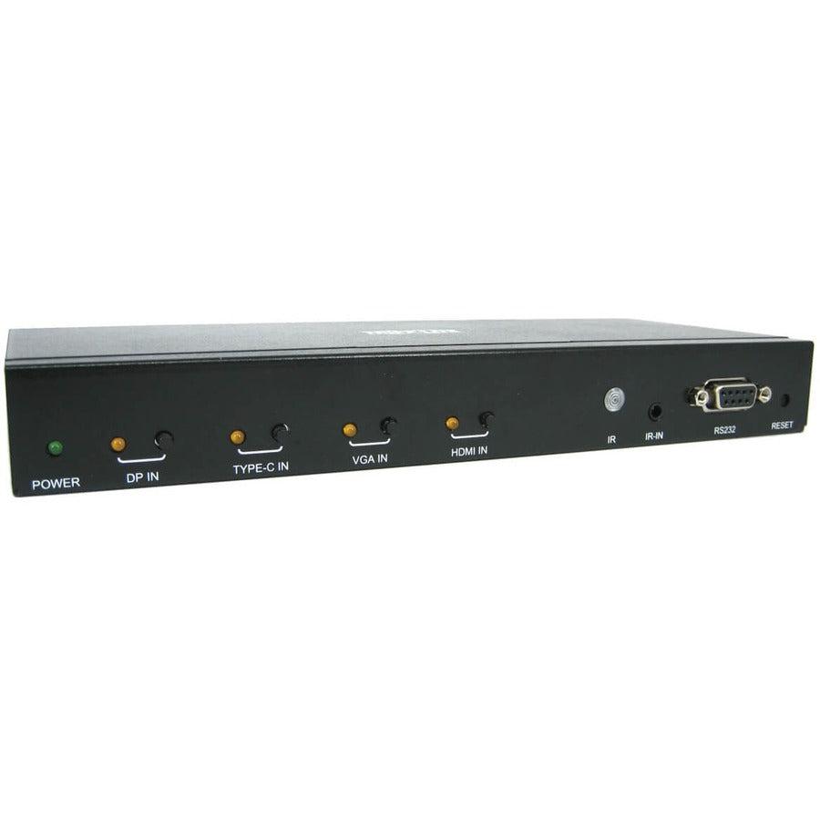 Tripp Lite B320-4X1-Mhb-K 4-Port Presentation Switch Kit, 4K 60 Hz (4:4:4) Hdmi, Dp, Usb-C And Vga To Hdmi Over Cat6 Extender, 50 Ft., Taa