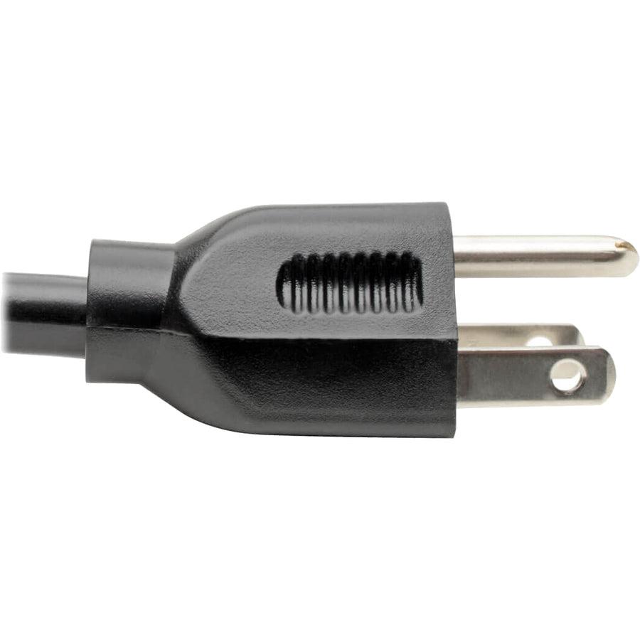 Tripp Lite Computer Power Cord, Right Angle Nema 5-15P To C13 - Heavy Duty, 15A, 125V, 14 Awg, 6 Ft., Black