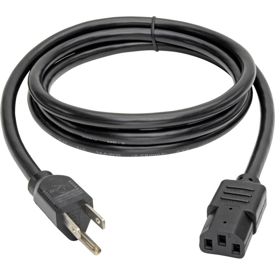 Tripp Lite Computer Power Cord, Right Angle Nema 5-15P To C13 - Heavy Duty, 15A, 125V, 14 Awg, 6 Ft., Black