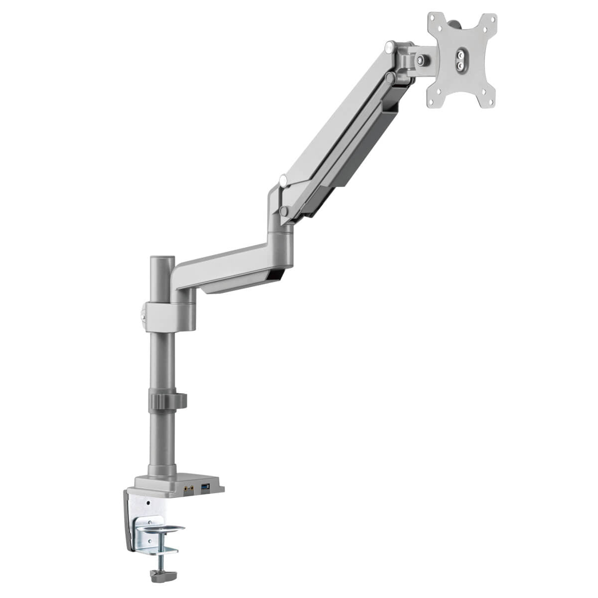 Tripp Lite Ddr1732Sal Single-Display Flex-Arm Desktop Clamp For 13” To 34” Displays - Usb And Audio Ports, Aluminum