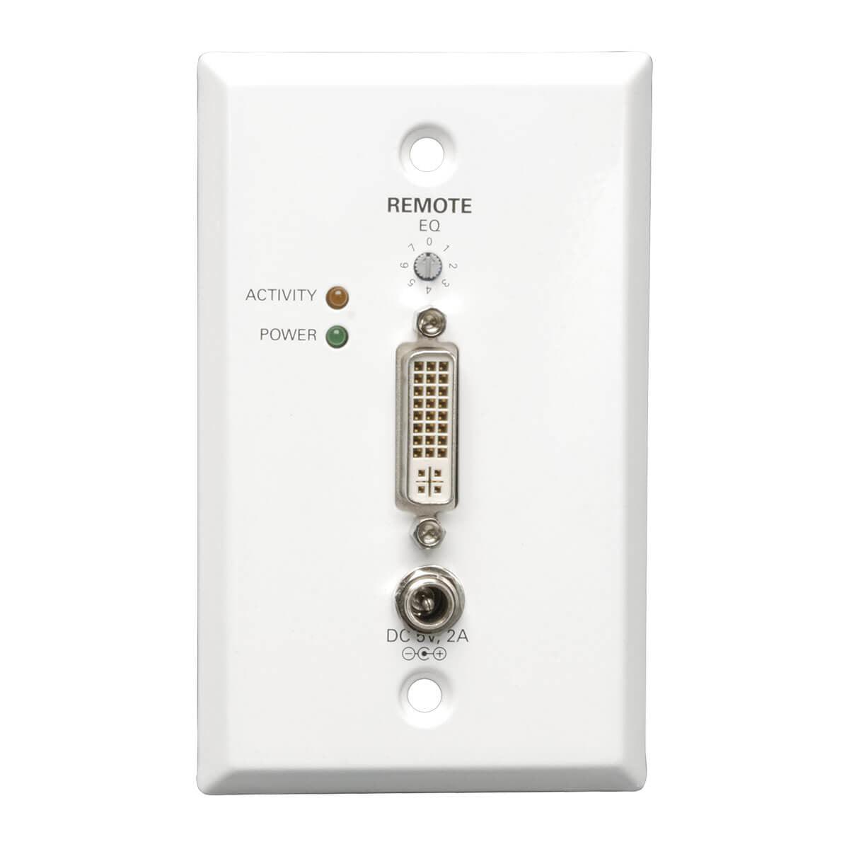 Tripp Lite Dvi Over Cat5/6 Extender, Extended-Range Video Wallplate Receiver, 1920 X 1080 @ 60 Hz, Up To 200 Ft, Rj45 Keystone Jack
