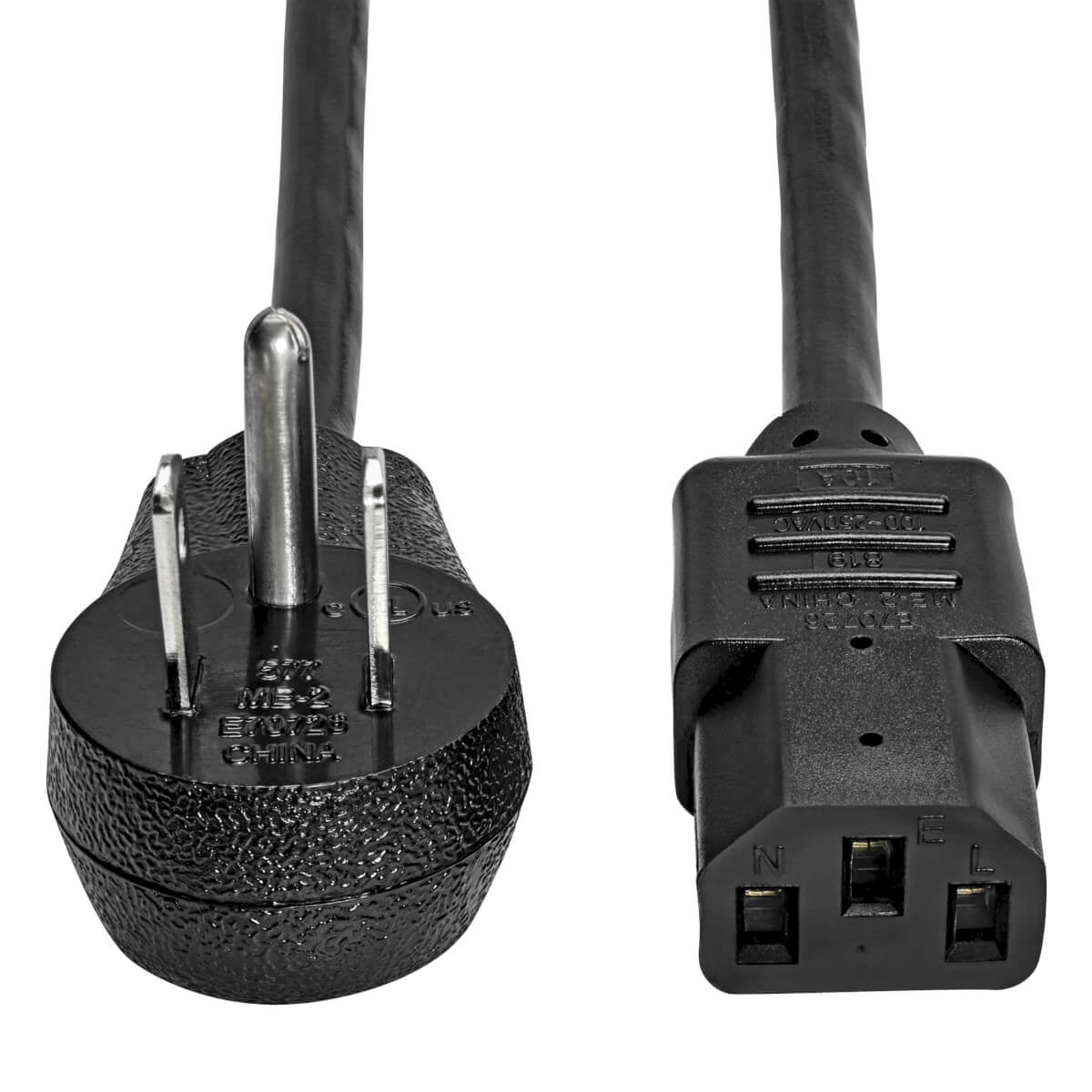 Tripp Lite Desktop Computer Ac Power Cord, Right-Angle Nema 5-15P To C13 - 10A, 125V, 18 Awg, 6 Ft., Black