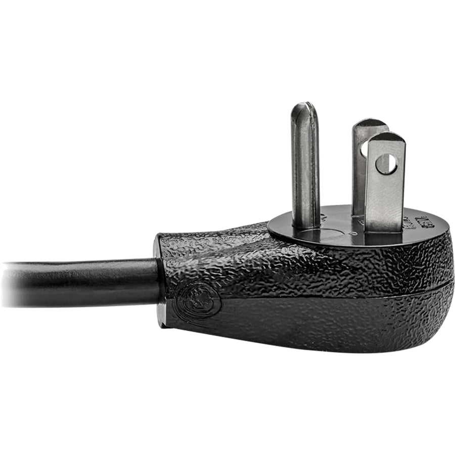 Tripp Lite Desktop Computer Ac Power Cord, Right-Angle Nema 5-15P To C13 - 10A, 125V, 18 Awg, 10 Ft., Black