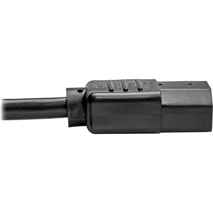 Tripp Lite Desktop Computer Ac Power Cord, Right-Angle Nema 5-15P To C13 - 10A, 125V, 18 Awg, 10 Ft., Black