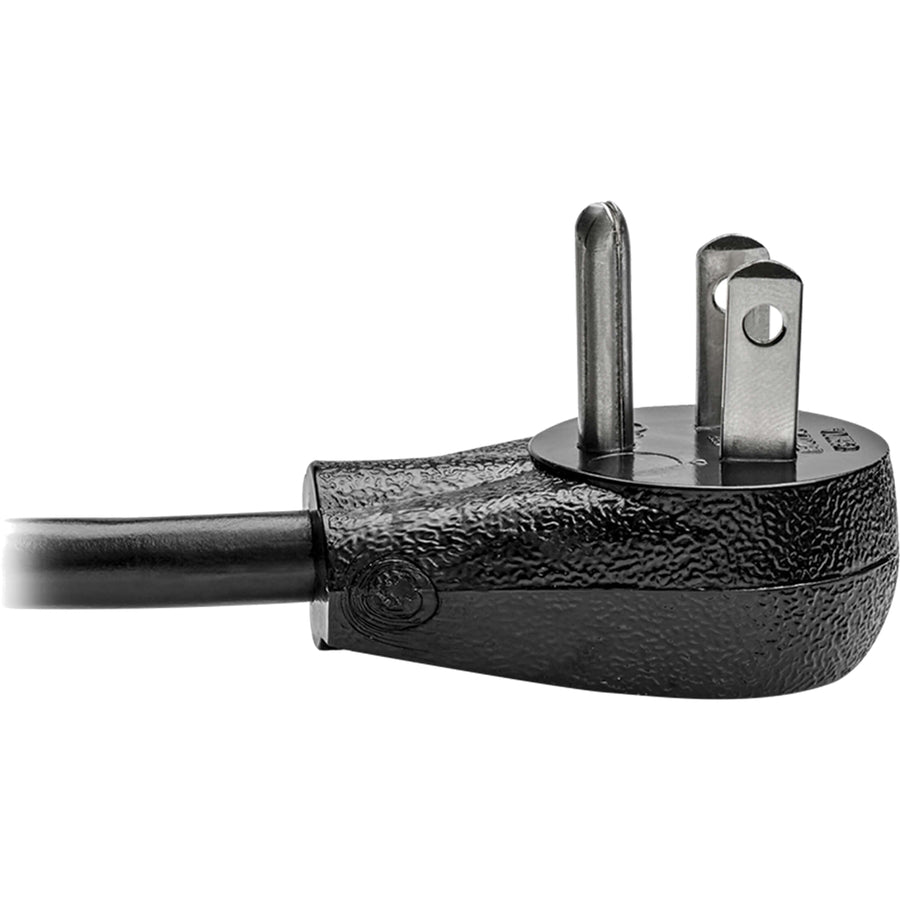 Tripp Lite Desktop Computer Ac Power Cord, Right-Angle Nema 5-15P To C13 - 10A, 125V, 18 Awg, 6 Ft., Black