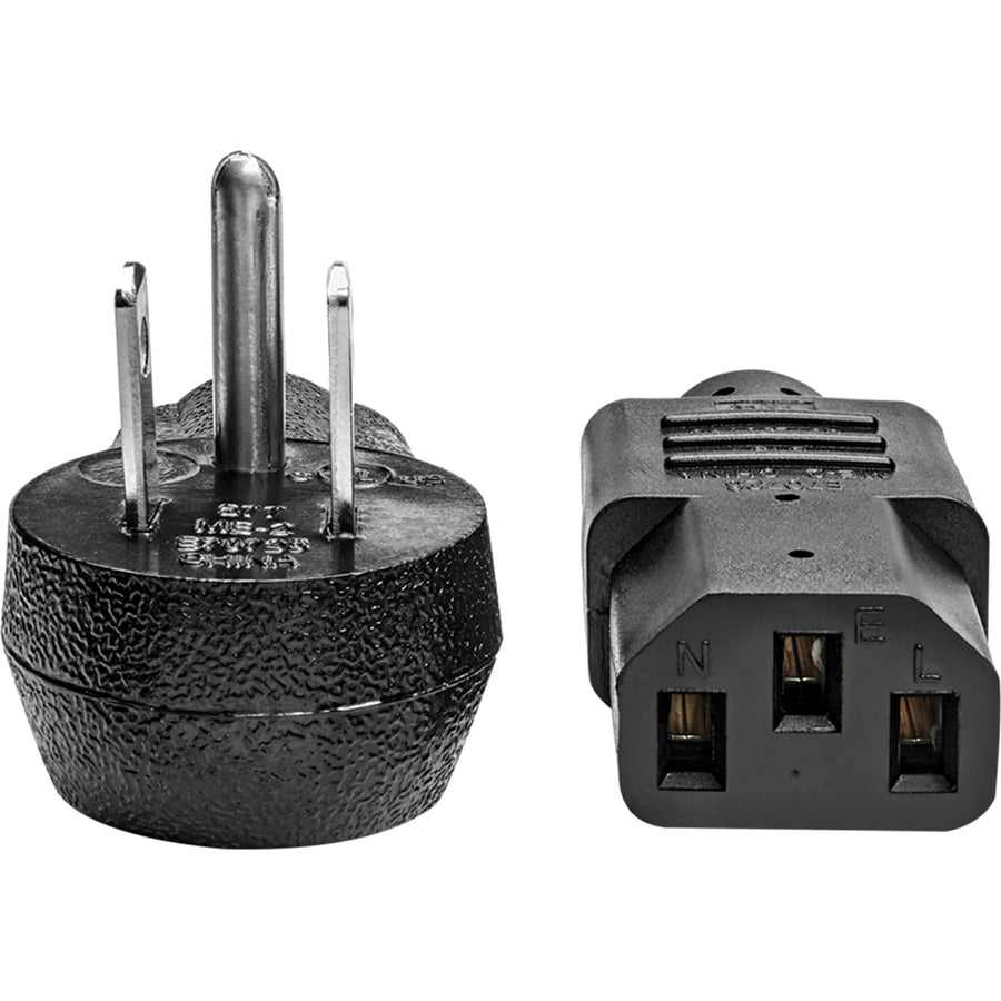 Tripp Lite Desktop Computer Ac Power Cord, Right-Angle Nema 5-15P To C13 - 10A, 125V, 18 Awg, 6 Ft., Black