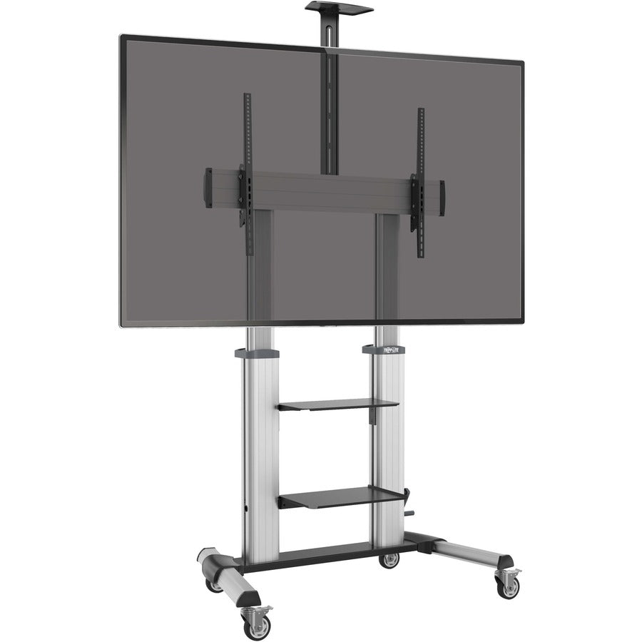 Tripp Lite Dmcs60100Xxck Safe-It Heavy-Duty Rolling Tv Cart With Height-Adjusting Crank Handle For 60 To 100-Inch Displays