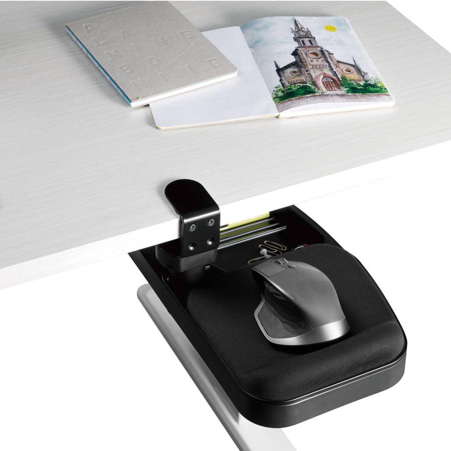 Tripp Lite Dmudsc Under-Desk Clamp-On Storage Tray With Built-In Mouse Pad And Wrist Rest
