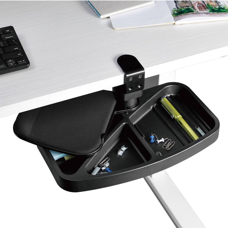 Tripp Lite Dmudsc Under-Desk Clamp-On Storage Tray With Built-In Mouse Pad And Wrist Rest