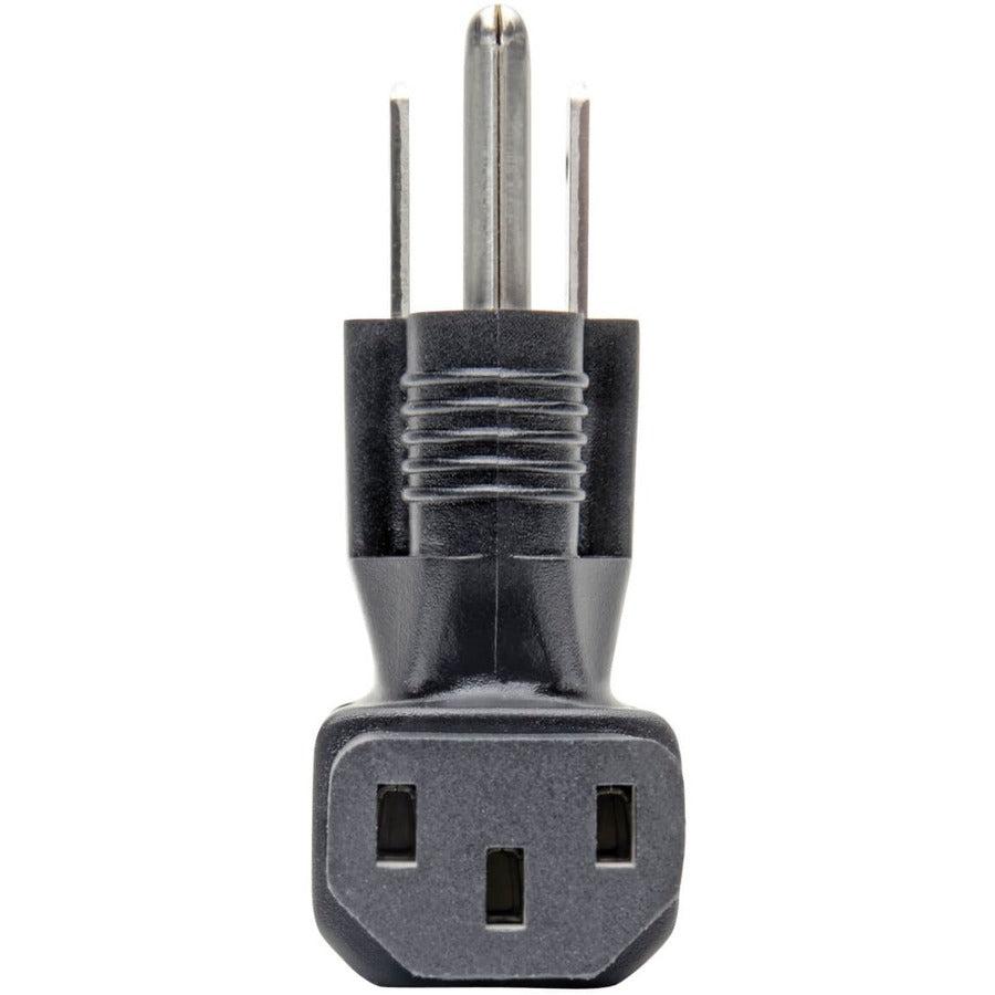 Tripp Lite Down-Angled Nema 5-15P To C13 Power Cord Adapter - 10A, 125V, Black