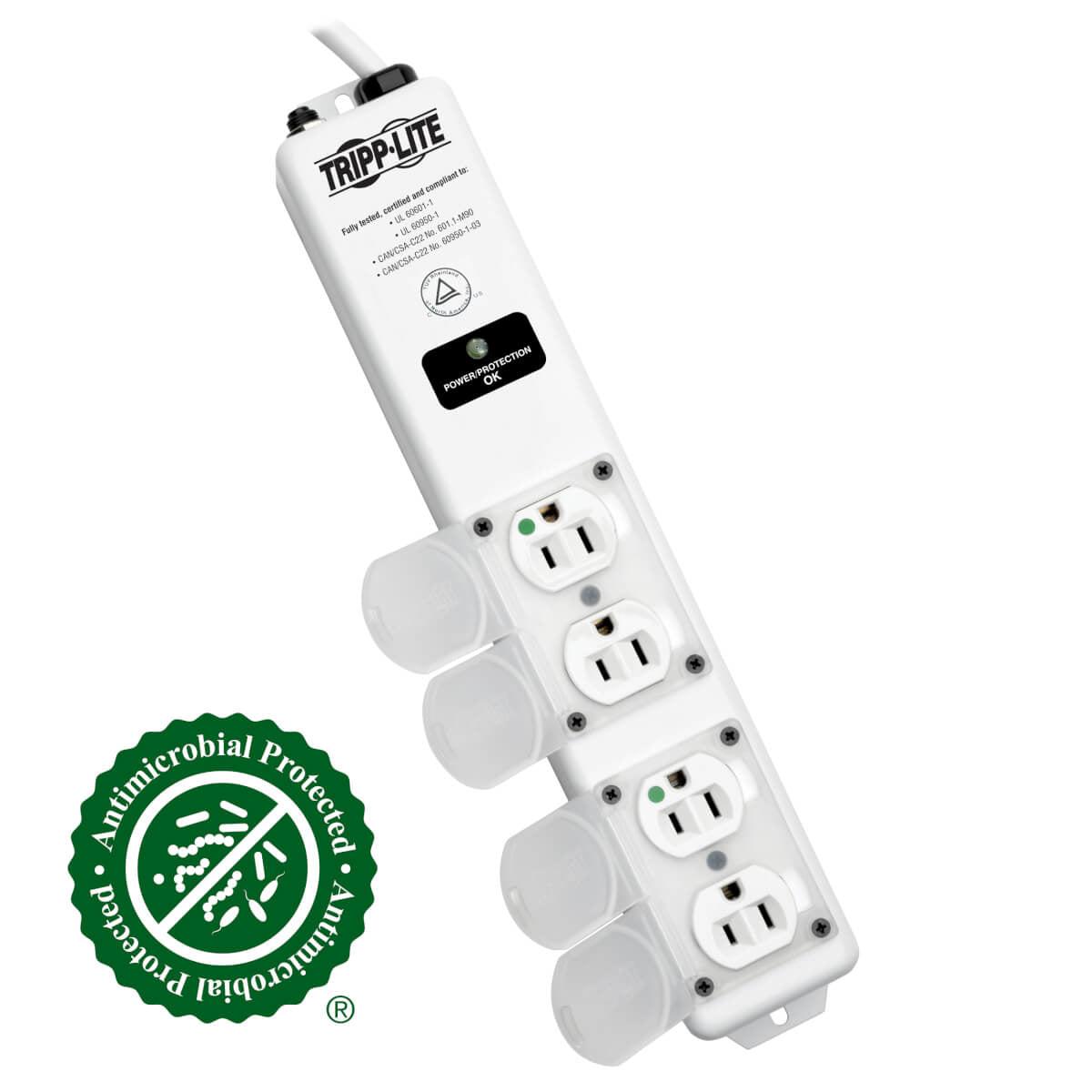 Tripp Lite For Patient-Care Vicinity - Ul 60601-1 Medical-Grade Power Strip With Surge Protection And 4 Hospital Grade Outlets, 1410 Joules